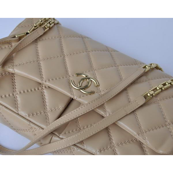 Chanel A50362 Apricot Sheepskin Leather Flap Bag