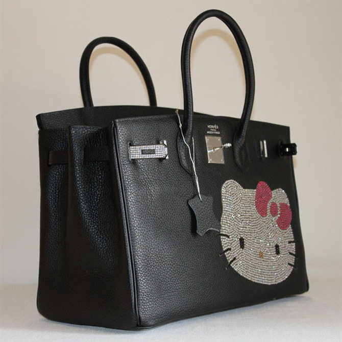 Hermes Birkin Hello Kitty 35CM Togo Leather Bag Black HK0001