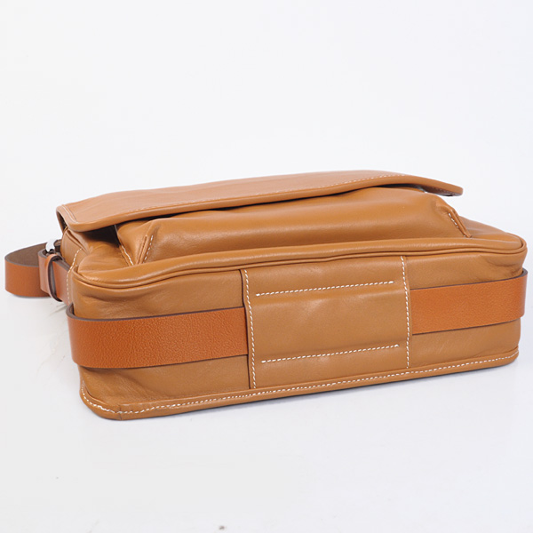 Hermes 35cm Barda men's bag Cowskin leather in Wheat