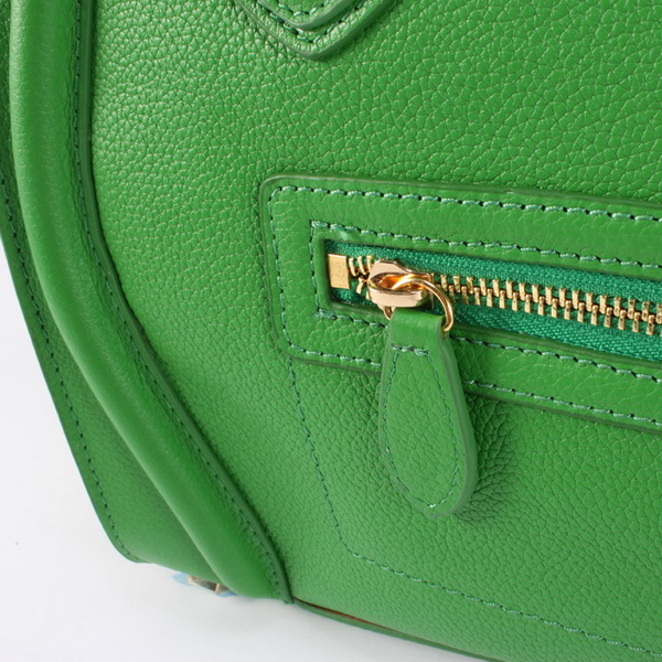 Celine Luggage Medium Green Handbags Black with Crocodile Pattern