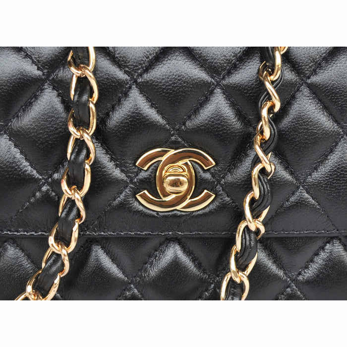 Chanel Classic Micro Flap Bag 1118 Black Sheepskin Gold Hardware