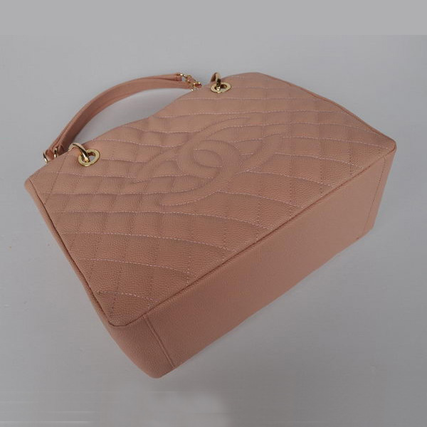 Chanel A50995 Pink Cannage Leather Shoulder Bag Gold