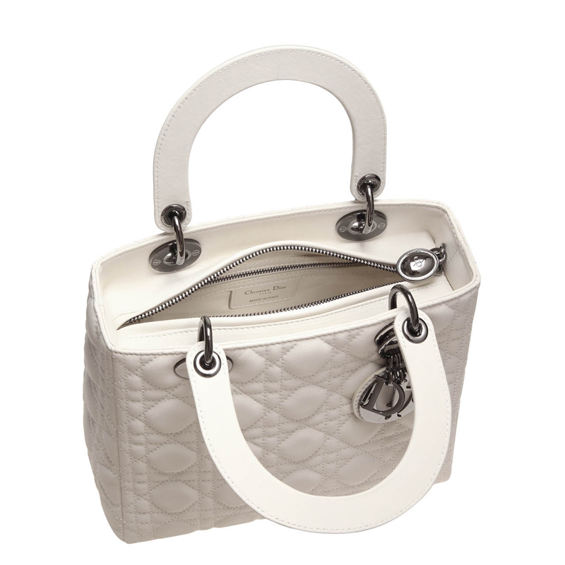 Latte-coloured matt leather Lady Dior bag