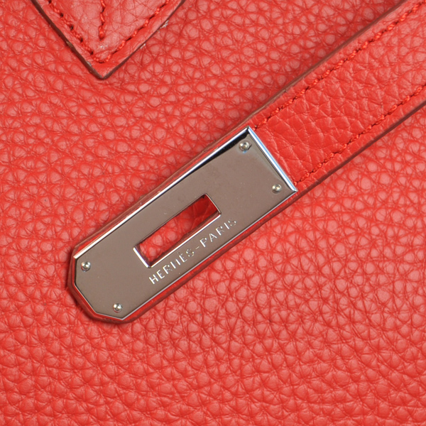 Hermes Birkin 35CM clemence leather in Flame with Silver hardware