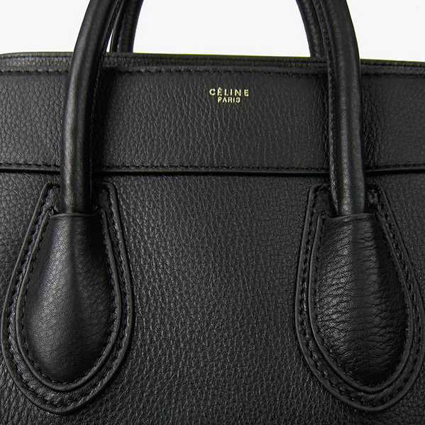 Celine Luggage Boston Tote Bags All Calfskin Leather C0192 Black