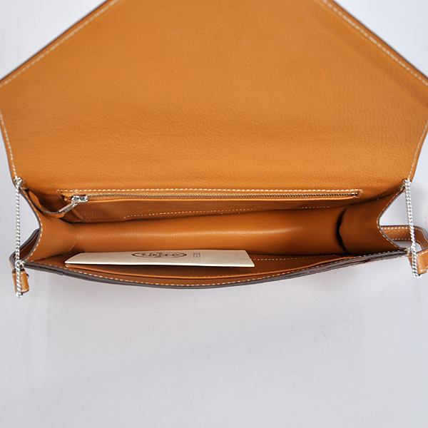 Hermes Liddy Bag clemence leather in Camel with Silver hardware