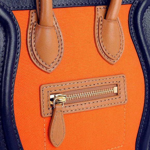 Celine Luggage Mini 165213MBA in Orange Dlue Red