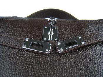 Hermes Kelly 22CM Cattle Neck Stripe Dark Coffee