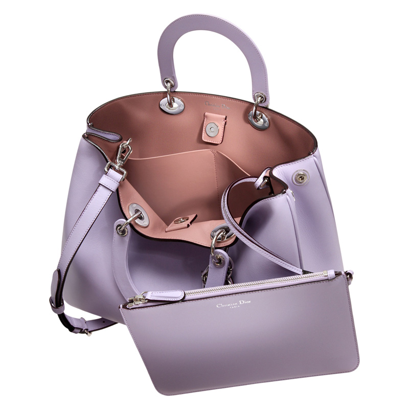 Smooth lilac leather 'Diorissimo' bag