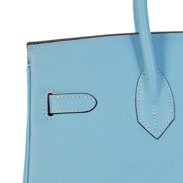 Hermes Birkin 35CM Palm stripes leather in light blue with Silver hardware