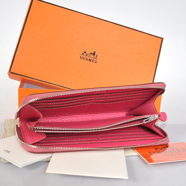 Hermes Evelyn Wallet clemence leather in Peach