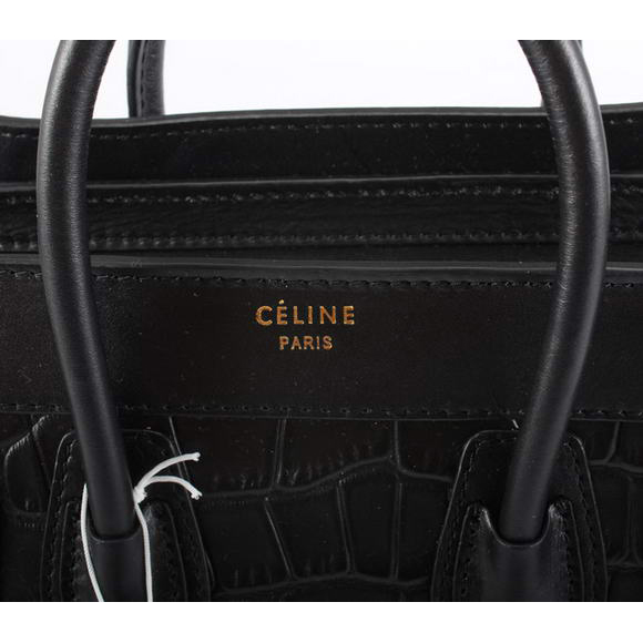 Celine Luggage Bags Mini in Croco Black