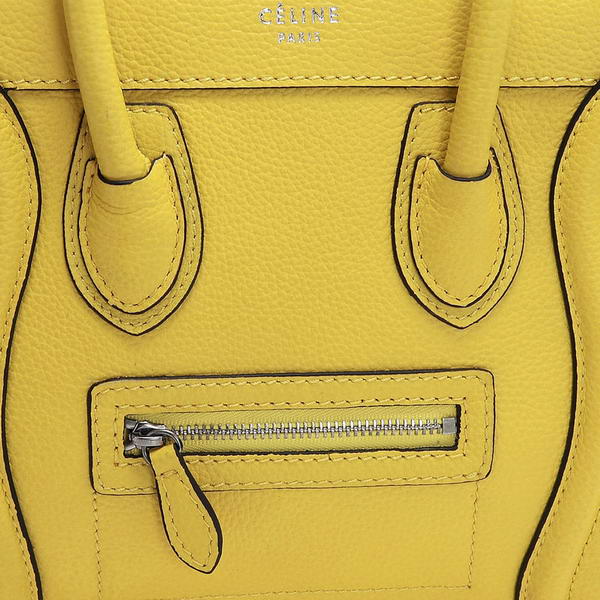 Celine Luggage Nano Boston Tote Bags Fluorescence Leather Yellow