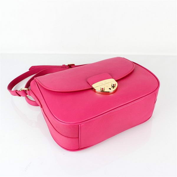 Top Quality Prada Lamsbskin Leather Flap Shoulder Bag YZ8827 Rosy