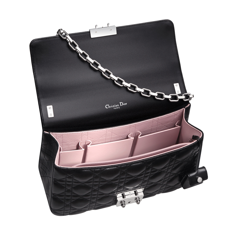 Black leather Miss Dior bag