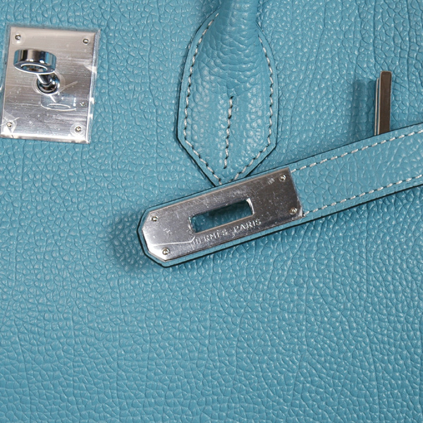 Hermes Birkin 35CM togo leather in light blue with Silver hardware