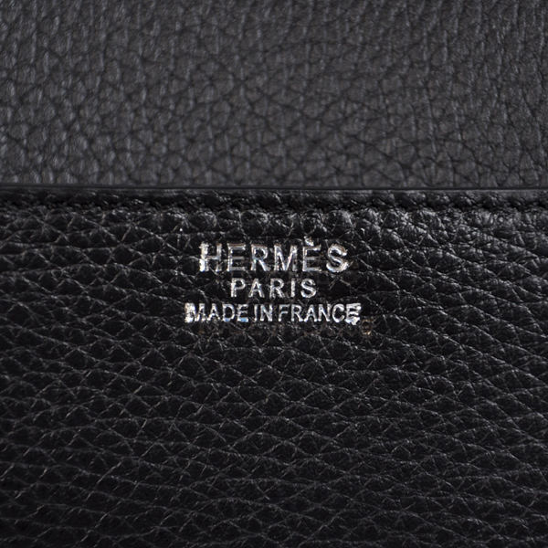 Hermes Constance Bag clemence leather in Black with Silver hardware