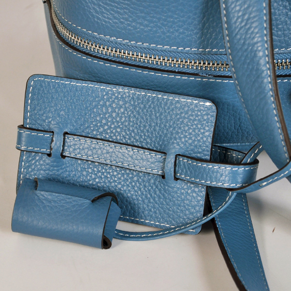 Hermes Victoria Bag clemence leather in Medium Blue with Silver hardware