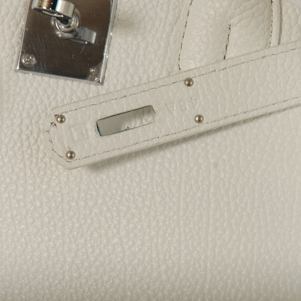 Hermes Birkin togo leather 30CM togo in Pure white with Silver hardware