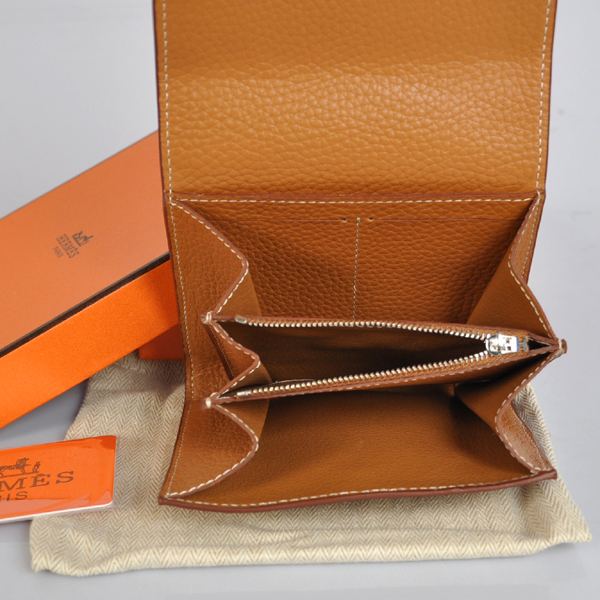 Hermes Constance Wallet clemence leather in Camel