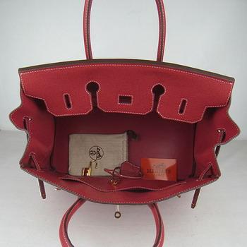 Hermes 35CM Red Cowhells Stripe (gold)