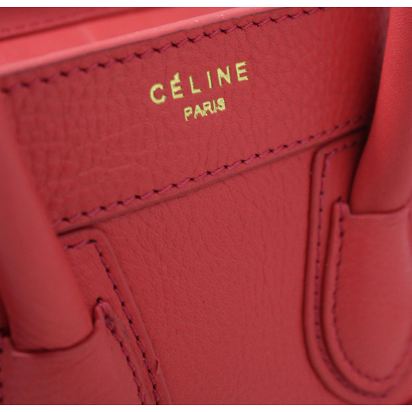 Celine Luggage small Fashion Bag Watermelon Red