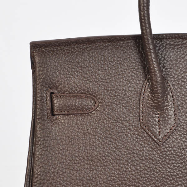 Hermes Birkin 35CM clemence leather in Dark Brown with Silver hardware