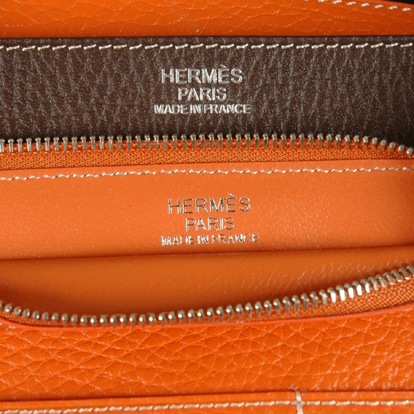 Hermes passport Wallet clemence leather in Dark Brown/Orange