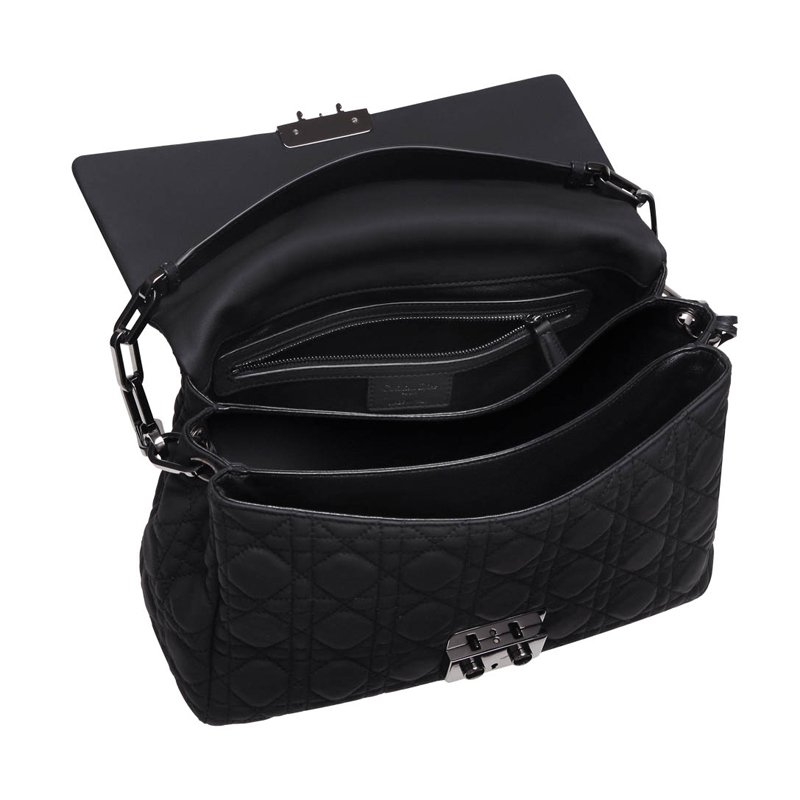 Matt black leather 'Dior New Lock' bag