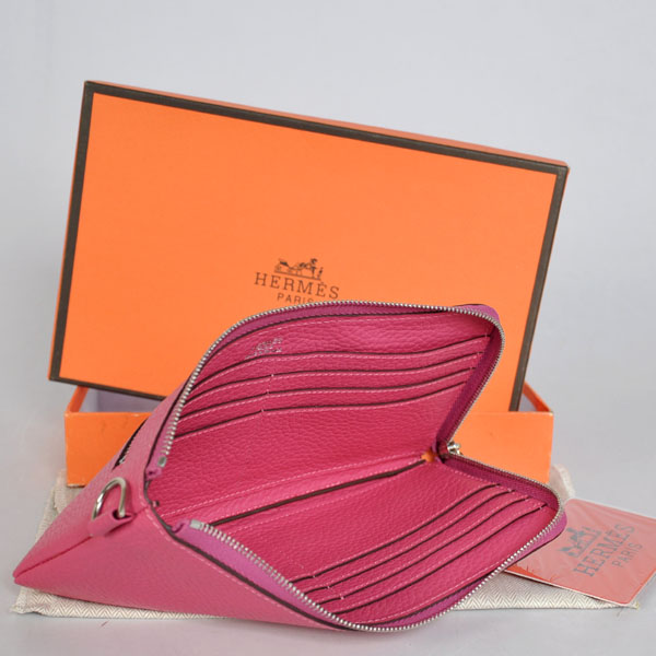 Hermes Zipper Wallet clemence leather in Peach