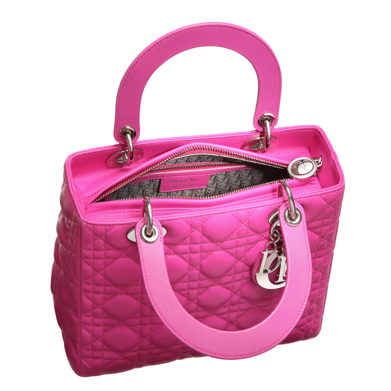 Sorbet pink leather 'Lady Dior' bag