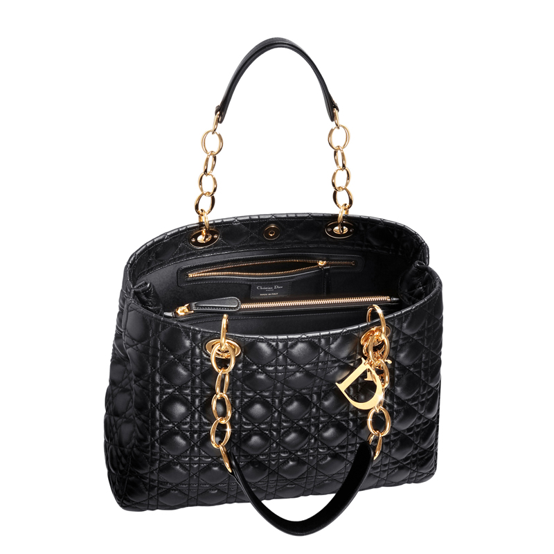 Dior Soft shopping bag in black leather