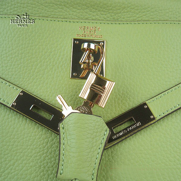 Hermes Kelly 35cm Togo Leather Bag Green 6308 Gold Hardware