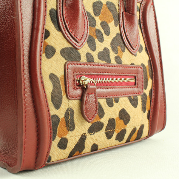 Celine Luggage small Fashion Bag Coffee Leopard