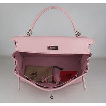 Hermes Kelly Handbags 32CM Pink(silver)