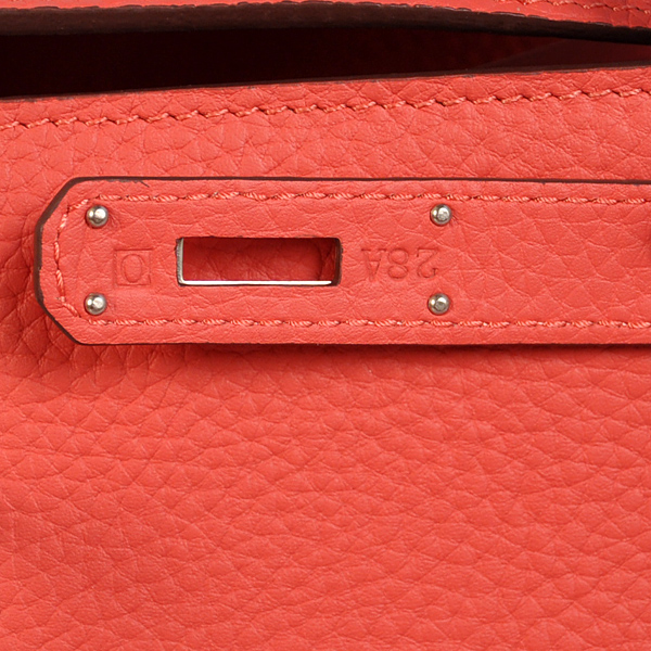 Hermes Kelly 32CM clemence leather in Watermelon Red with Silver hardware