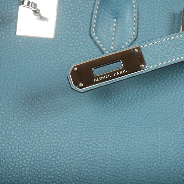 Hermes Birkin togo leather 35CM Medium Blue togo(Silver)