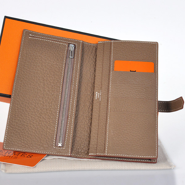 Hermes 2 flod original leather wallet in Dark Grey