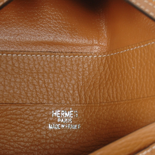 Hermes 3 fold wallet clemence leather in Camel