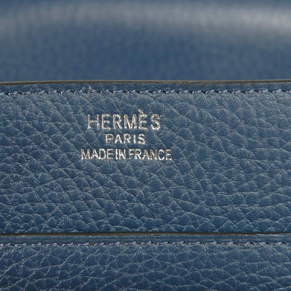 Hermes Steve 35CM Messenger Bag Clemence Leather Dark Blue