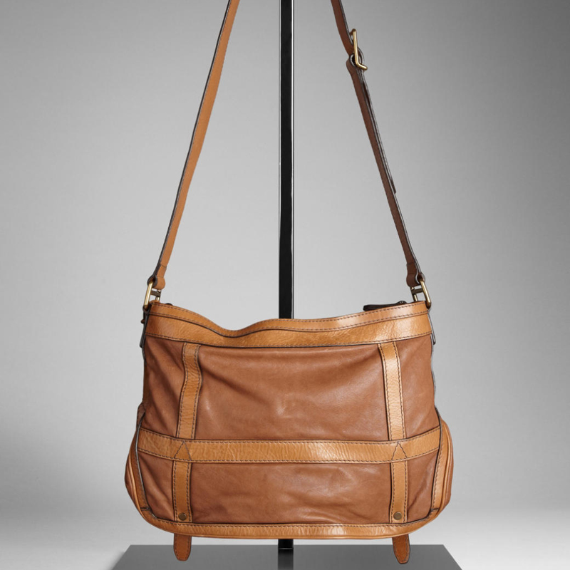 LARGE WASHED LEATHER CROSSBODY BAG