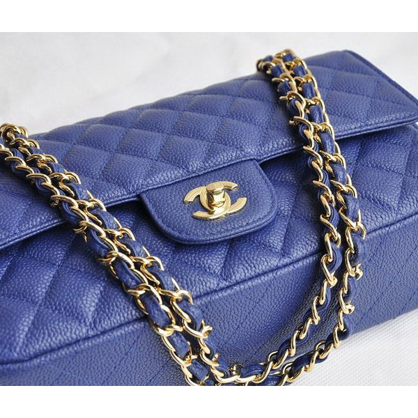 Chanel 2.55 Quilted Flap Bag 1112 Deep Blue with Gold Hardware