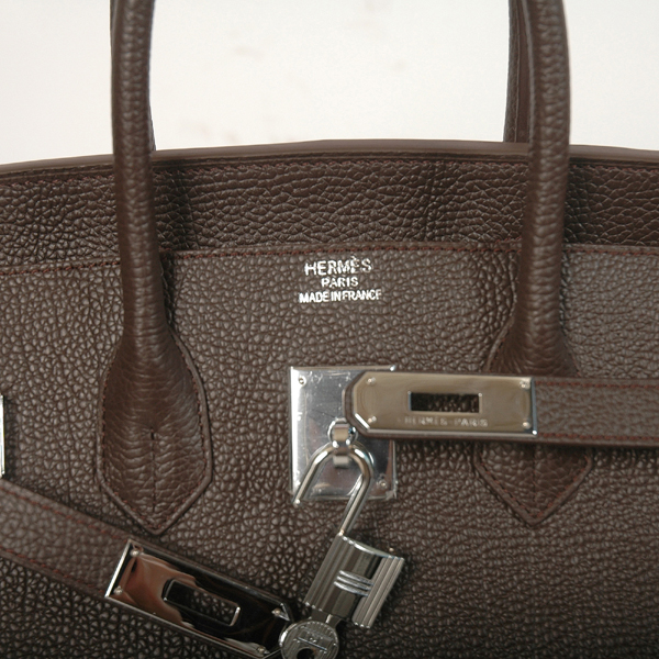 Hermes Birkin togo leather 30CM togo in Dark Brown with Silver hardware