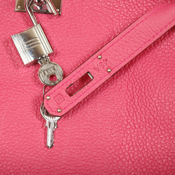 Hermes Sokelly Medium clemence leather in Peach with Silver hardware