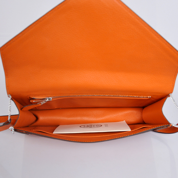 Hermes Liddy Bag clemence leather in Orange with Silver hardware