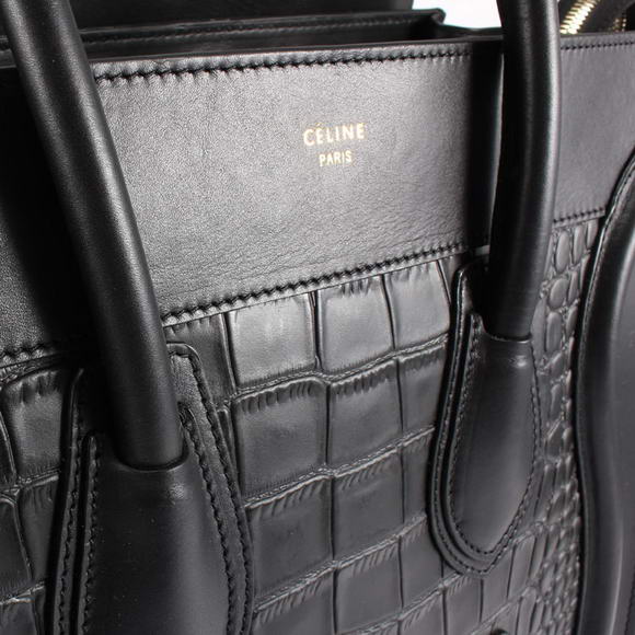 Celine Luggage Bags Jumbo in Croco Black