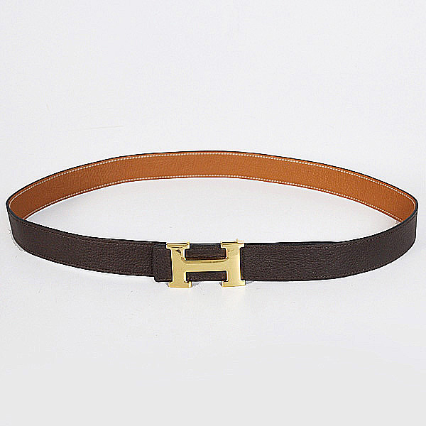 Hermes belt leather in Camel/Dark Brown with H Gold Buckle