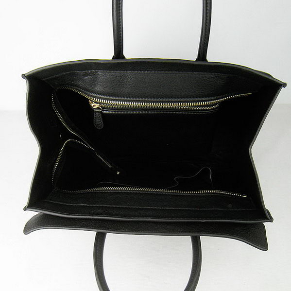 Celine Luggage Boston Tote Bags All Calfskin Leather C0192 Black