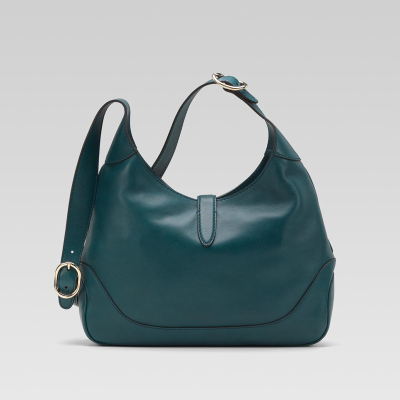 gucci jackie teal leather shoulder bag