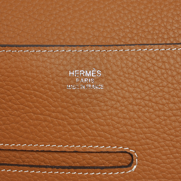 Hermes Alfred men Bag clemence leather in Camel